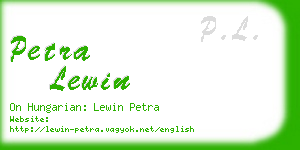 petra lewin business card